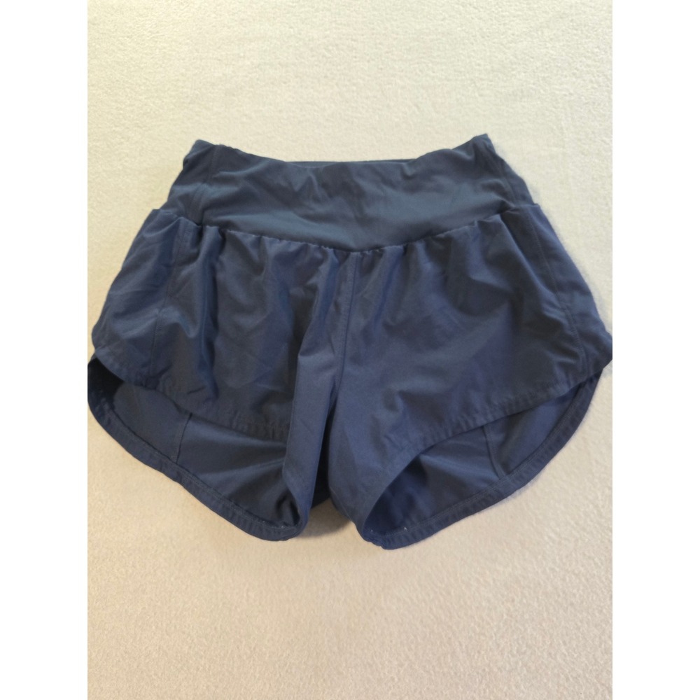 Unbranded Running Shorts Womens Small Navy Blue Athletic Built-in Liner Zip